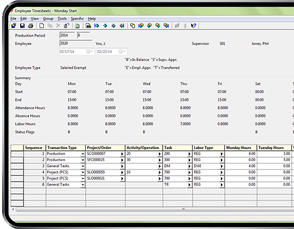 RMCtime Labor Entry Timesheet